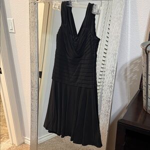 White House Black Market Black Pleated Midi Dress